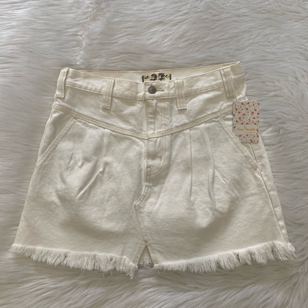 🟢NEW wTag-FREE PEOPLE White Clay Denim Skirt 27